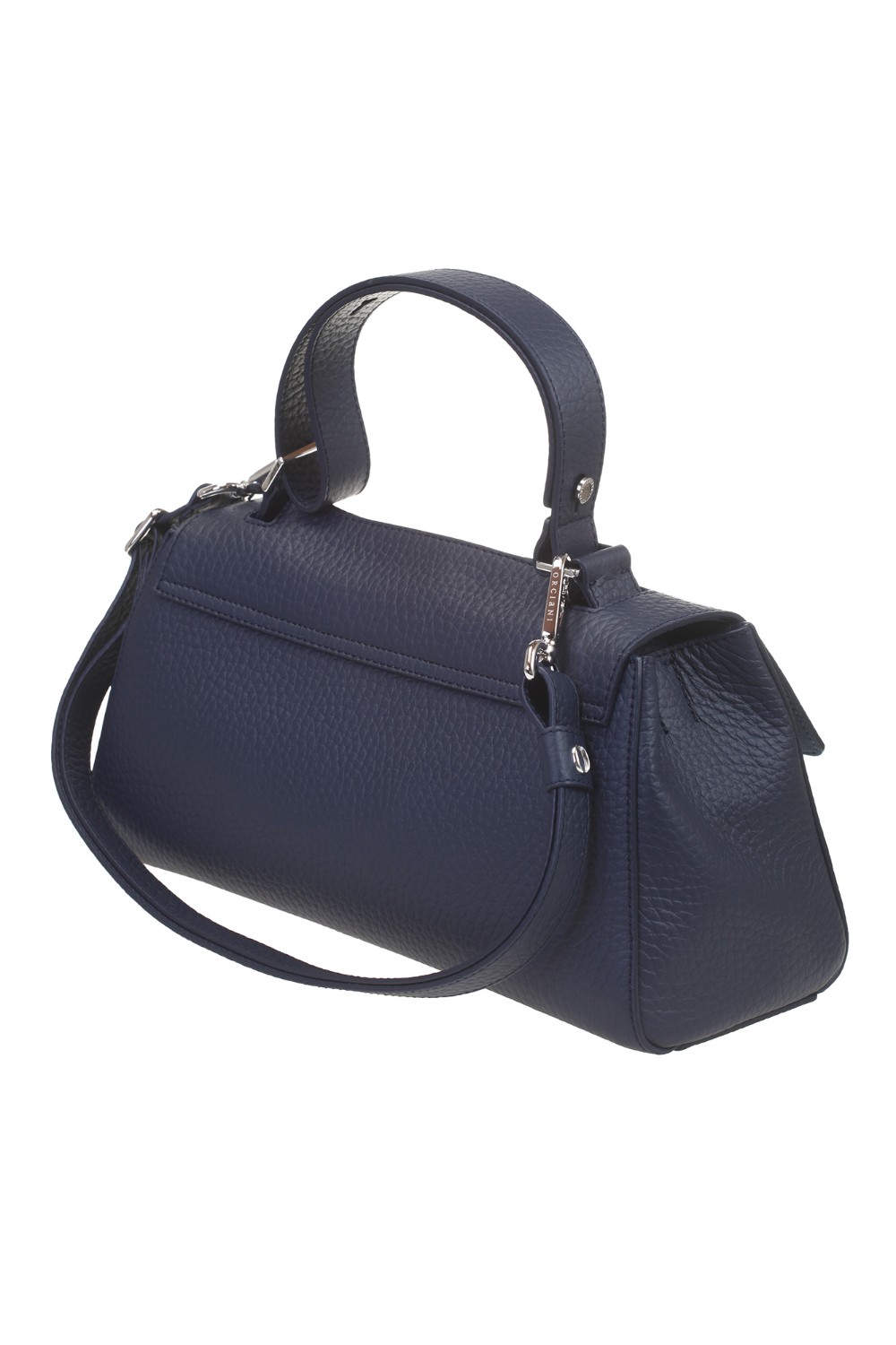 shop ORCIANI  Borsa: Orciani borsa Sveva Longuette Sense in pelle con tracolla.
Dimensioni: Larghezza: 34 cm / Altezza: 18 cm / Profondità: 14 cm.
Tasche: tre interne, di cui una con zip.
Chiusura: patta con bottone magnetico.
Funzionalità: apertura a scomparsa sulla parte alta della patta, tracolla di servizio regolabile e rimovibile.
Dettagli: pelle martellata; finitura palladio.
Made in Italy.. B02159 SOF-NAVY number 4540129